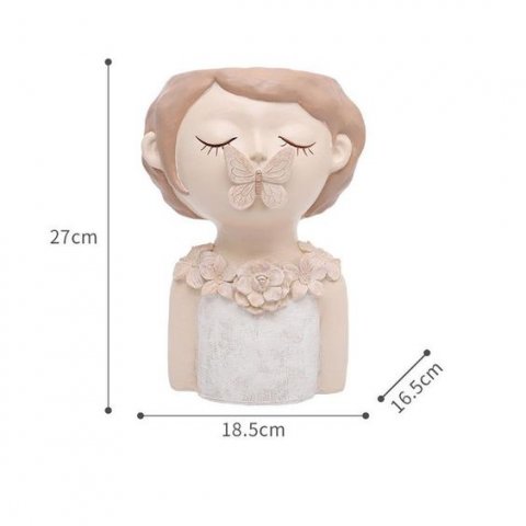 decoration planter pot cute girl 15 Model 3D .c4d .max .obj .3ds .fbx .stl .blend 