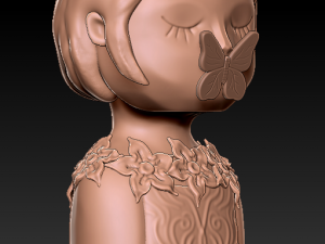 decoration planter pot cute girl 15 Model 3D