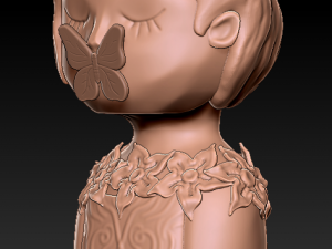 decoration planter pot cute girl 15 Model 3D