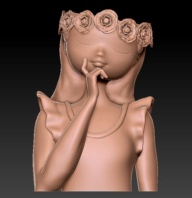 decoration planter pot cute girl 14 3D Model .c4d .max .obj .3ds .fbx .stl .blend 