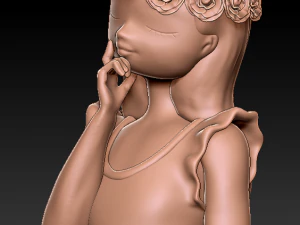 decoration planter pot cute girl 14 3D Model