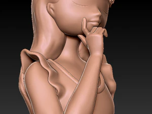 decoration planter pot cute girl 14 3D Model