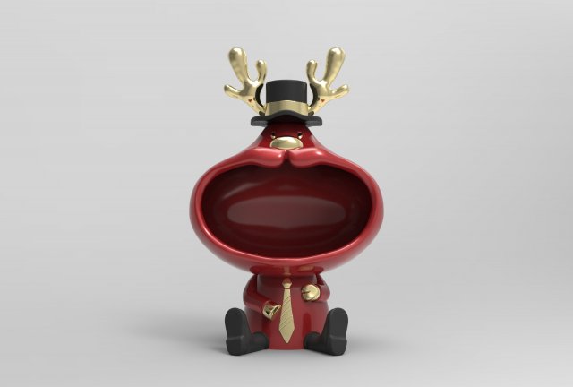 home decoration model accessories cool deer figurine for interior big mouth 3D 모델 .c4d .max .obj .3ds .fbx .stl .blend 