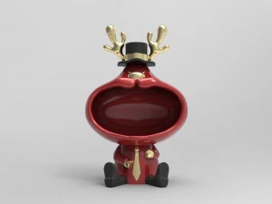 accessori modello decorazione domestica figurina di cervo fresco per bocca grande interna Modello 3D