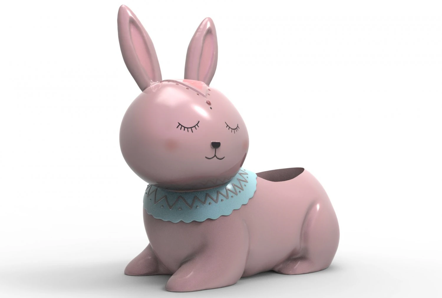 rabbit planter pot 3D Model .c4d .max .obj .3ds .fbx .stl .blend 
