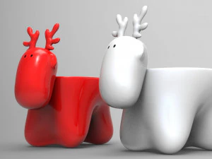 deer christmas 2 3D Model