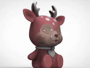 deer christmas 6 3d print model 3D Model