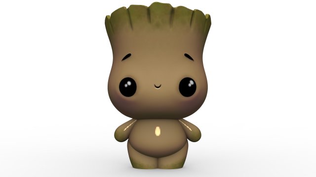 cute fat groot 3D Модель .c4d .max .obj .3ds .fbx .stl .blend 
