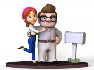 Carl e Ellie Young 2 – Topcake para casamento Modelo 3D