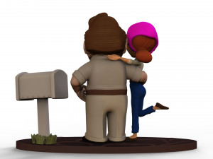 carl and ellie young 2 - topcake for wedding 3Dモデル