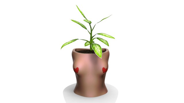 woman pot 3 - stl for 3d printing Modello 3D .c4d .max .obj .3ds .fbx .stl .blend 