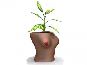 woman pot 3 - stl for 3d printing Modello 3D