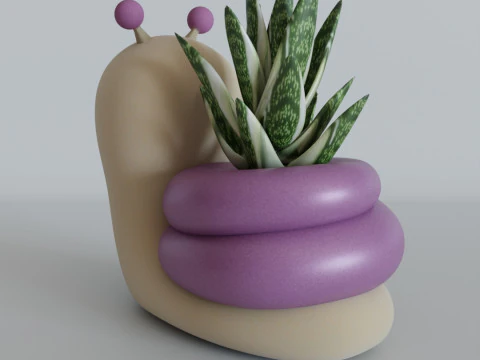 Cute Snail Planter - STL File for 3D Printing 3D Print Model