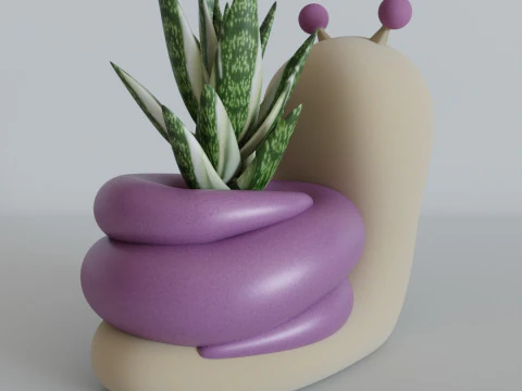 Cute Snail Planter - STL File for 3D Printing 3D Print Model