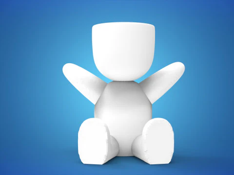 Adorable 3D Printable Sitting Planter STL File Cute Succulent Holder Digital Design for Home Decor 3D Print Model