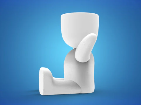 Adorable 3D Printable Sitting Planter STL File Cute Succulent Holder Digital Design for Home Decor 3D Print Model