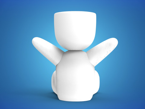 Adorable 3D Printable Sitting Planter STL File Cute Succulent Holder Digital Design for Home Decor 3D-Druckmodell