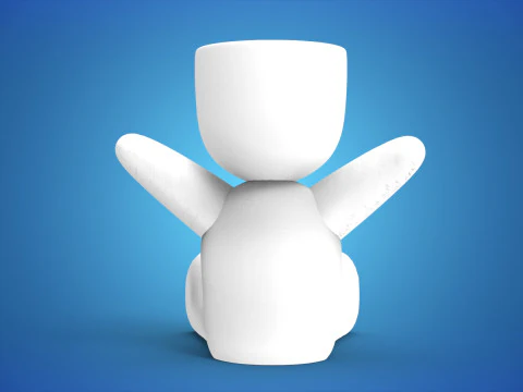 Adorable 3D Printable Sitting Planter STL File Cute Succulent Holder Digital Design for Home Decor 3D Print Model
