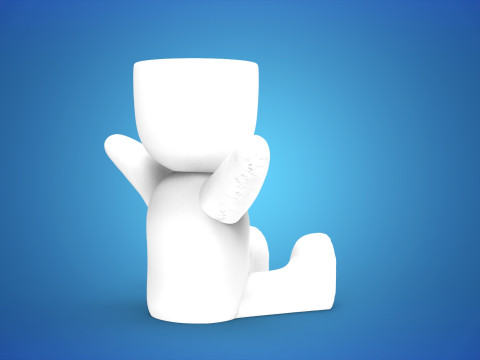 Adorable 3D Printable Sitting Planter STL File Cute Succulent Holder Digital Design for Home Decor 3D-Druckmodell