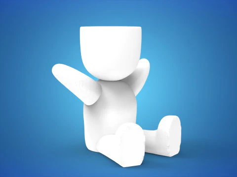 Adorable 3D Printable Sitting Planter STL File Cute Succulent Holder Digital Design for Home Decor 3D Print Model