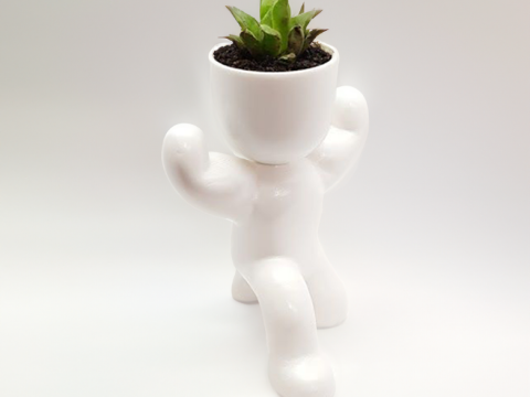Strong Man Planter Digital STL File - 3D Printable Muscle Man Planter for Home Decor Succulents an Modelo de impresión 3D