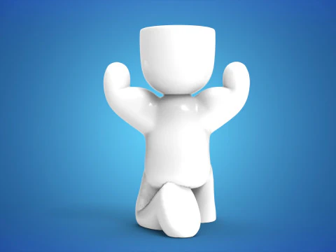 Strong Man Planter Digital STL File - 3D Printable Muscle Man Planter for Home Decor Succulents an 3D Print Model
