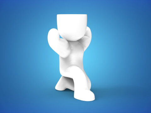 Strong Man Planter Digital STL File - 3D Printable Muscle Man Planter for Home Decor Succulents an Modelo de impresión 3D