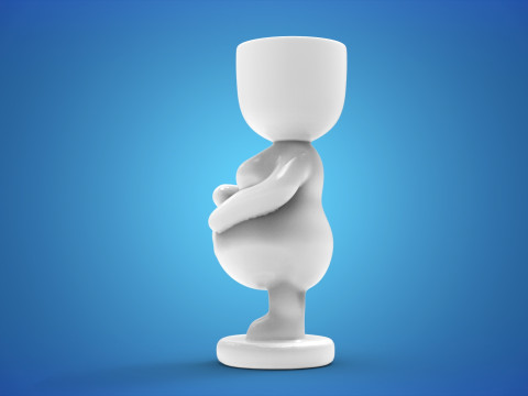 Adorable Pregnant Woman Planter - 3D Printable STL File for Unique Home Decor Cute Flower Pot Baby 3D Print Model