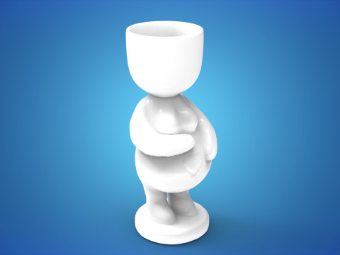 Adorable Pregnant Woman Planter - 3D Printable STL File for Unique Home Decor Cute Flower Pot Baby 3D Print Model