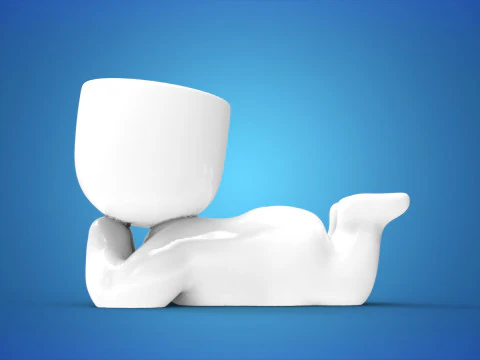 Relaxing Boy Planter 3D Printable STL File for Succulents Desktop Dcor Home Garden Cute Figurine 3D Print Model