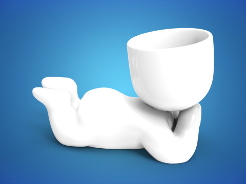 Relaxing Boy Planter 3D Printable STL File for Succulents Desktop Dcor Home Garden Cute Figurine 3D प्रिंट मॉडल