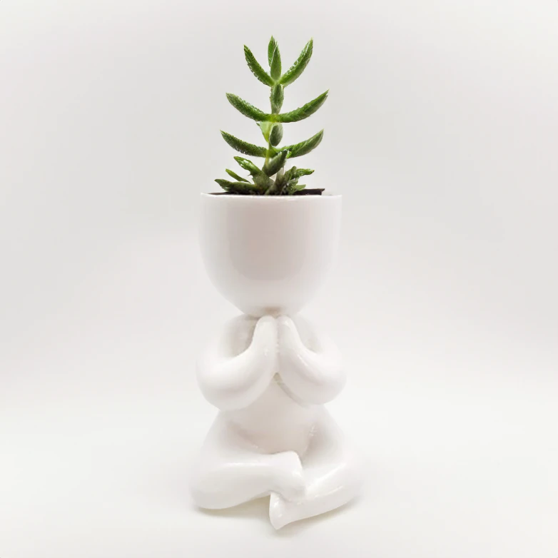 Charming Meditating Zen Planter STL File for 3D Printing Yoga Inspired Cute Plant Holder Medit 3D Print Model .c4d .max .obj .3ds .fbx .stl .blend 