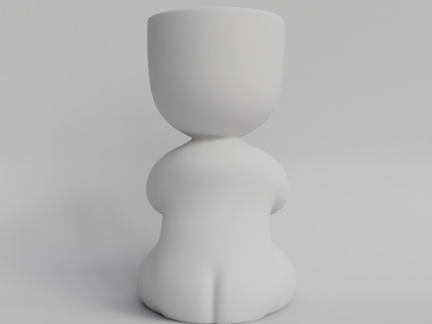 Charming Meditating Zen Planter STL File for 3D Printing Yoga Inspired Cute Plant Holder Medit 3D-Druckmodell