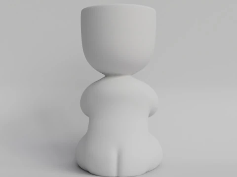 Charming Meditating Zen Planter STL File for 3D Printing Yoga Inspired Cute Plant Holder Medit 3D Print Model