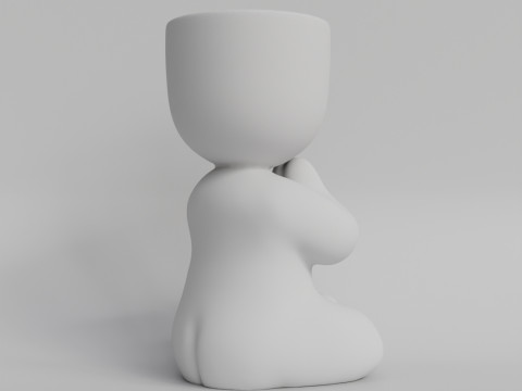 Charming Meditating Zen Planter STL File for 3D Printing Yoga Inspired Cute Plant Holder Medit 3D-Druckmodell