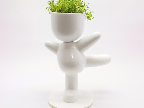 Dancing Pose Plant Holder - 3D Printable STL File for Unique Home and Office Decor Modern Succulent 3D Print Model
