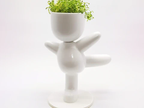 춤추는 포즈 식물 홀더 - 독특한 가정 및 사무실 장식을 위한 3D 인쇄 가능한 STL 파일 현대적인 다육 식물 3D 프린트 모델