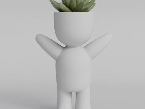 Cute Mini Human-Shaped Planter 3D STL File - Adorable Succulent Pot - Perfect for Home Decor and Des Modelo de impresión 3D