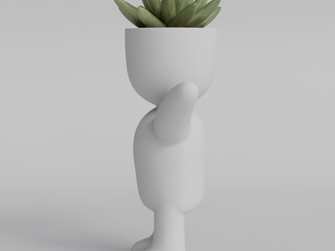 Cute Mini Human-Shaped Planter 3D STL File - Adorable Succulent Pot - Perfect for Home Decor and Des 3D Print Model