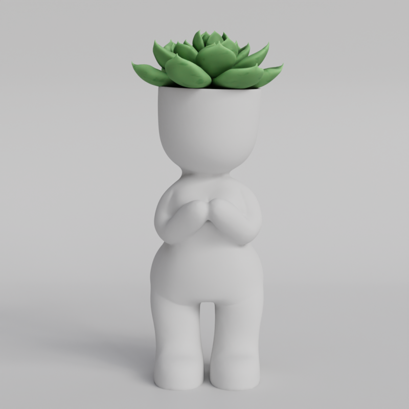 Adorable Succulent Planter STL File for 3D Printing - Cute Plant Pot Digital Download - 3D Printable 3D Print Model .c4d .max .obj .3ds .fbx .stl .blend 