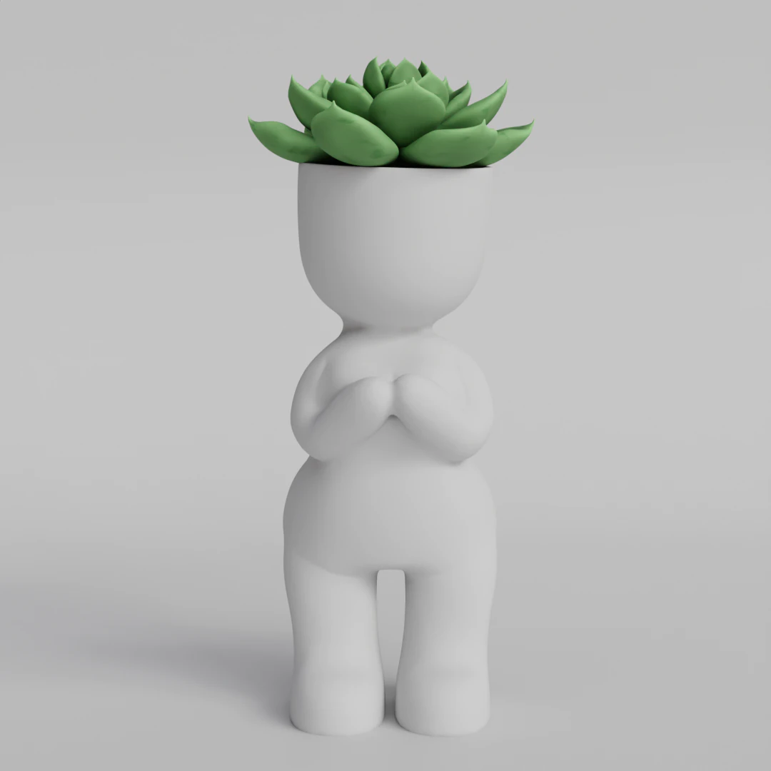 Adorable Succulent Planter STL File for 3D Printing - Cute Plant Pot Digital Download - 3D Printable 3D Print Model .c4d .max .obj .3ds .fbx .stl .blend 