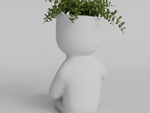 Cute Sitting Character Planter with Book - 3D Printable STL File for Succulents and Small Plants - A 3D 프린트 모델