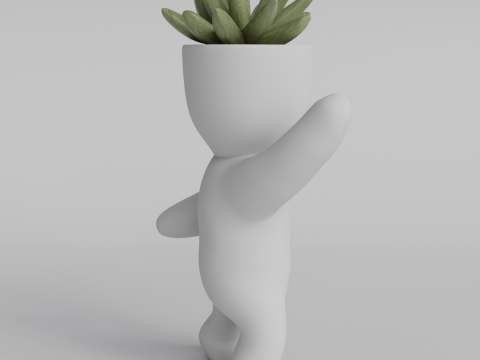 Adorable 3D Printable Planter Figurine STL File - Cute Plant Holder Home Decor Succulent Pot Indo 3D 프린트 모델