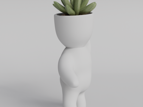 Adorable 3D Printable Planter Figurine STL File - Cute Plant Holder Home Decor Succulent Pot Indo 3D 프린트 모델
