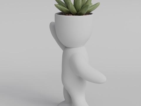 Adorable 3D Printable Planter Figurine STL File - Cute Plant Holder Home Decor Succulent Pot Indo 3D 프린트 모델