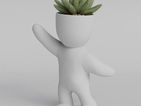 Adorable 3D Printable Planter Figurine STL File - Cute Plant Holder Home Decor Succulent Pot Indo 3D 프린트 모델