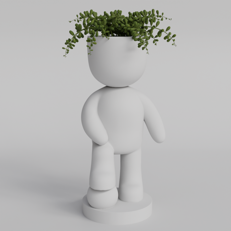 Soccer Player Planter STL File for Unique Home Decor - Instant Digital Download Modelo de Impressão 3D .c4d .max .obj .3ds .fbx .stl .blend 