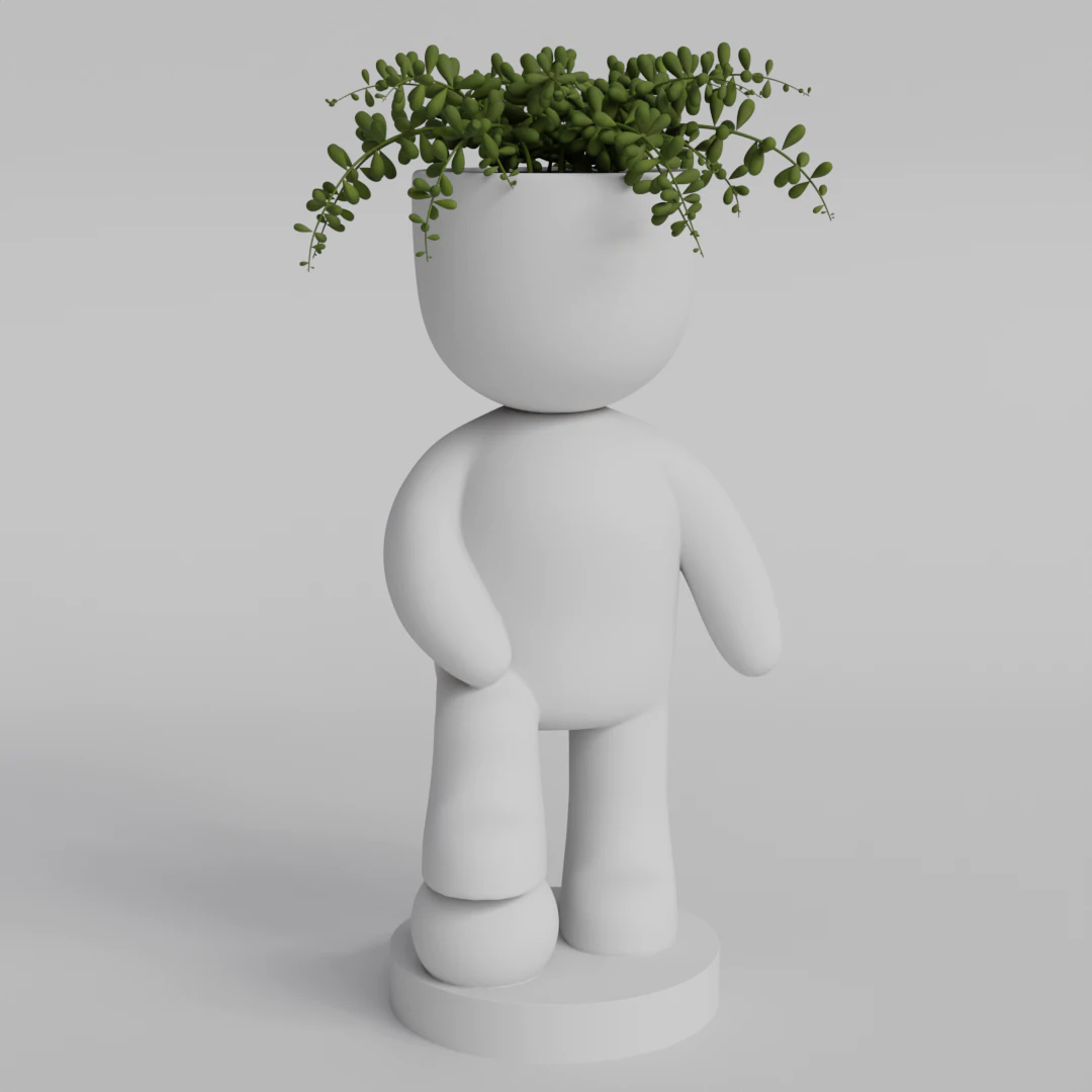 Soccer Player Planter STL File for Unique Home Decor - Instant Digital Download 3D Print Model .c4d .max .obj .3ds .fbx .stl .blend 