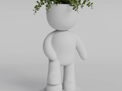 Soccer Player Planter STL File for Unique Home Decor - Instant Digital Download 3D Print Model