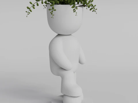 Soccer Player Planter STL File for Unique Home Decor - Instant Digital Download 3D Print Model